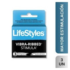 PRESERV LIFESTYLES VIBRA RIBBED STIMULA X 3 (DM)