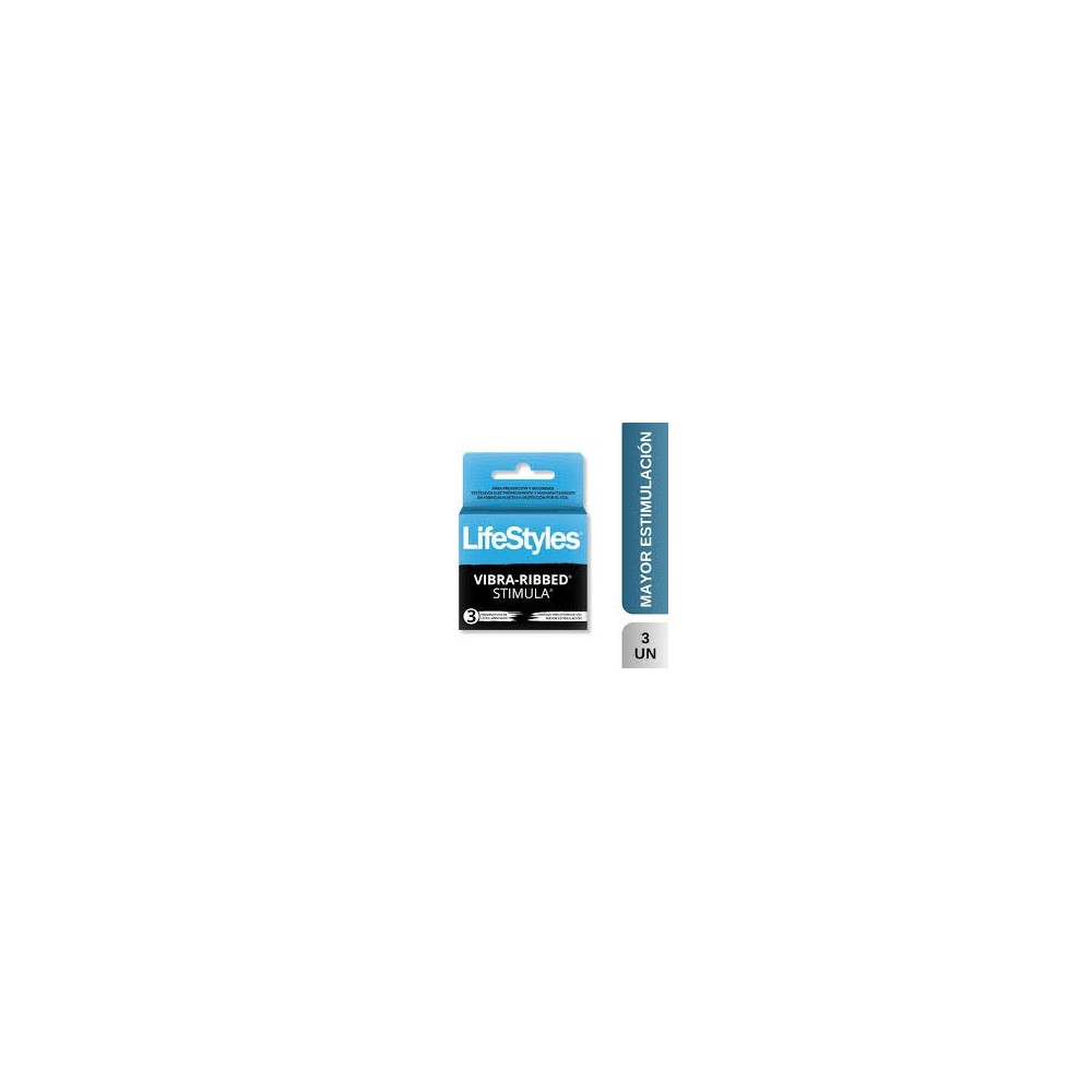 PRESERV LIFESTYLES VIBRA RIBBED STIMULA X 3 (DM)