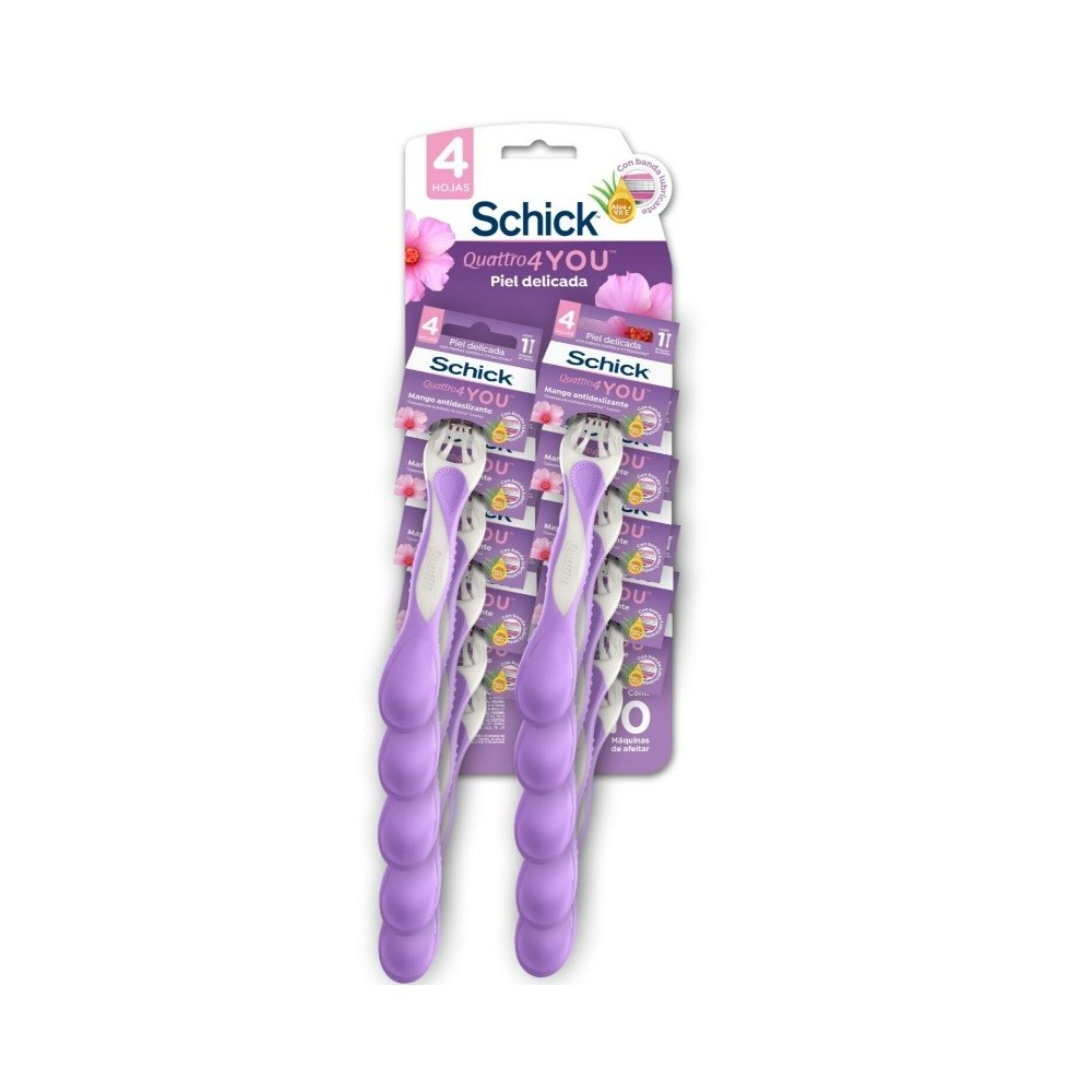 SCHICK *QUATTRO PIEL DELICADA X 10 UND