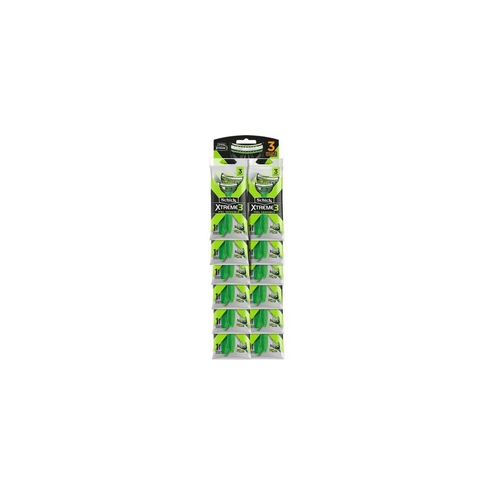 SCHICK *XTREME3 PIEL DELICADA DISP X 12 UND