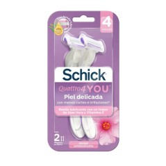 SCHICK QUATTRO MAQUINA 4H DAMA PIEL DELICADA X 2 UND