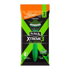 SCHICK XTREME3 MAQUINA PIEL SENSIBLE X 4 UND