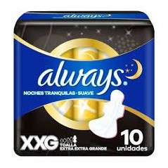ALWAYS TOALLA NOCTURNA XXG C/ALAS X 10