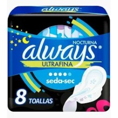 ALWAYS TOALLA ULTRA FINA NOCTURA C/A X 8 UND