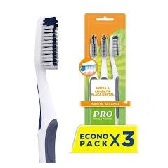 CEPILLO DENTAL PRO DOBLE ACCION X 3 UND