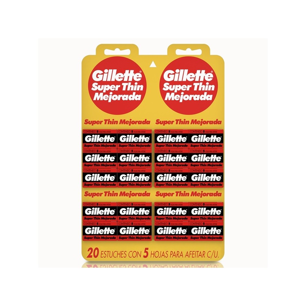 GILLETTE * CARTON HOJAS DE AFEITAR 5 HOJILLAS X 20 CARTUCHOS