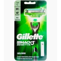 GILLETTE MACH3 MAQUINA AFEITAR SENSITIVE RAZOR + 1 CARTUCHO