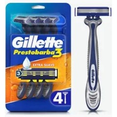 GILLETTE PRESTOBARBA3 MAQUINA 3H X 4 UND