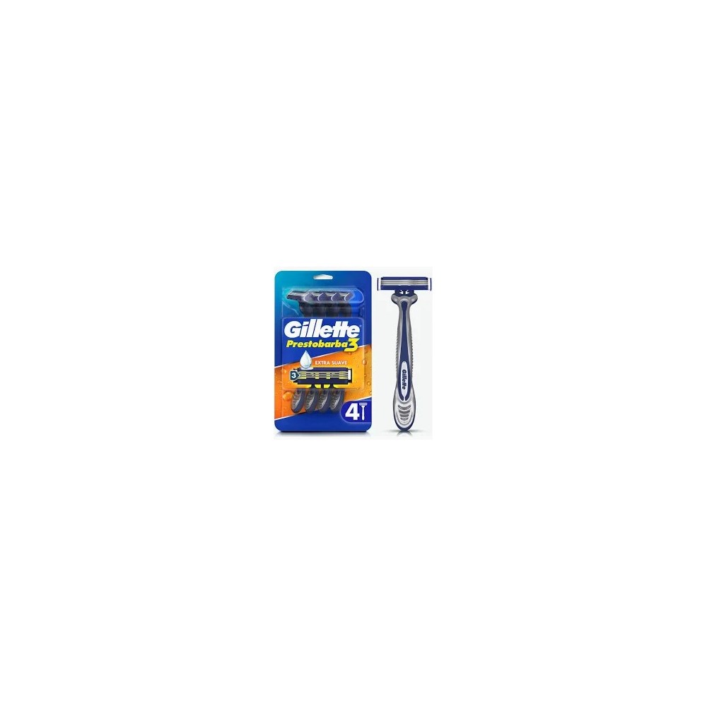 GILLETTE PRESTOBARBA3 MAQUINA 3H X 4 UND