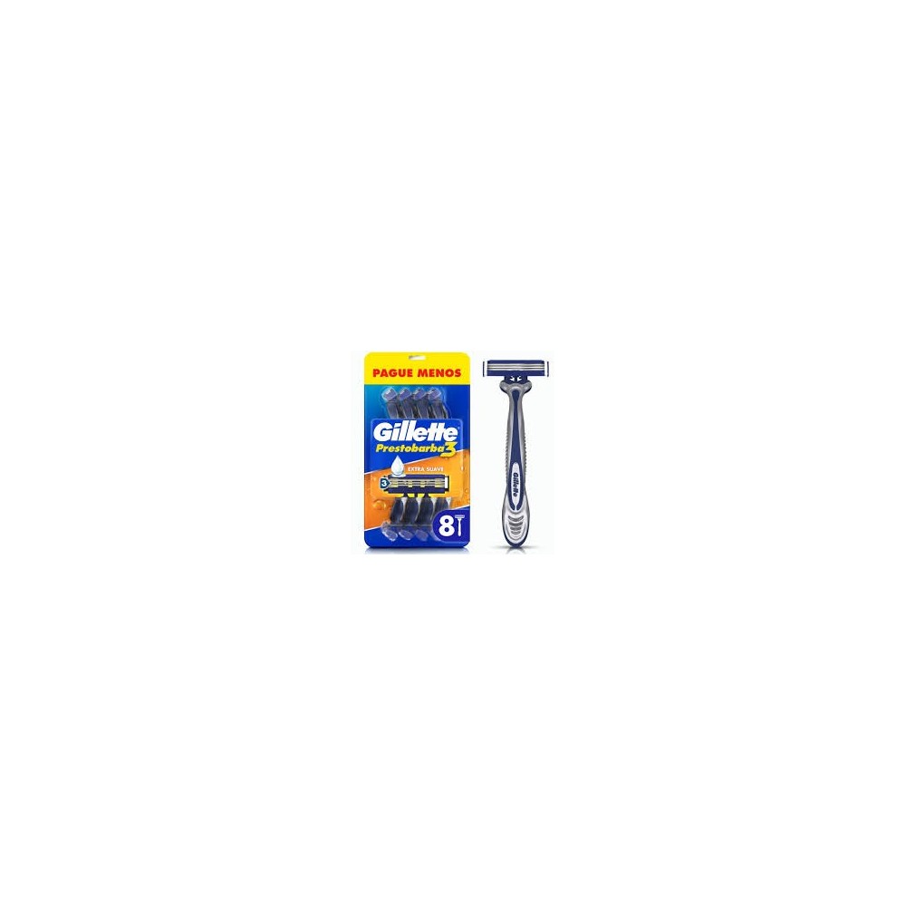 GILLETTE PRESTOBARBA3 MAQUINA LLEVE 8 Y PAGA 6