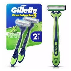 GILLETTE PRESTOBARBA3 SENCARE X 2 UND