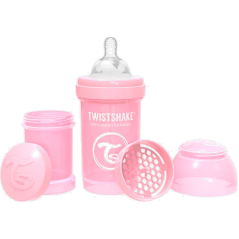 MAMADERA ANTI COLICO X 180 ML ROSADO PASTEL TWISTSHAKE