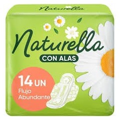 NATURELLA TOALLA MANZANILLA C/ALAS X 14 UND