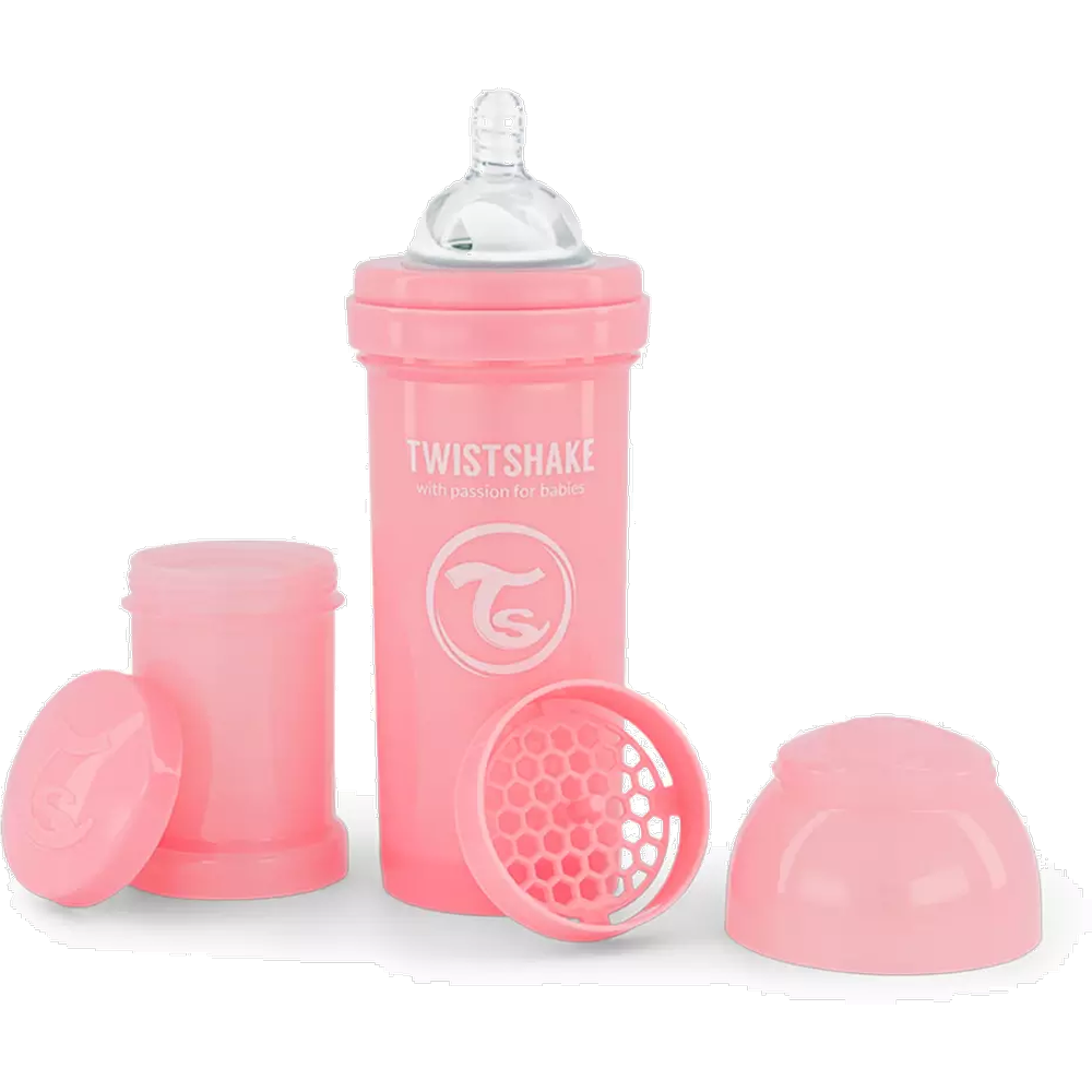 MAMADERA TWISTSHAKE ANTI COLICO X 260 ML ROSADO PASTEL