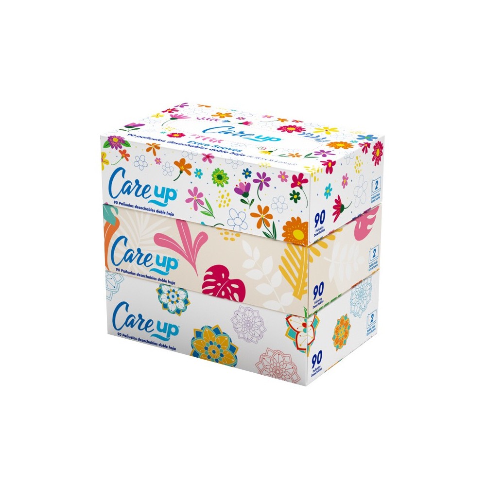 CARE UP PAÑUELO DESECH 90 HOJAS DOBLE X (3 CAJAS)