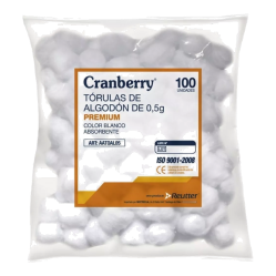 CRANBERRY TORULAS DE ALGODON 0,5 GR.BOLSA X 100 REUTTER (DM)