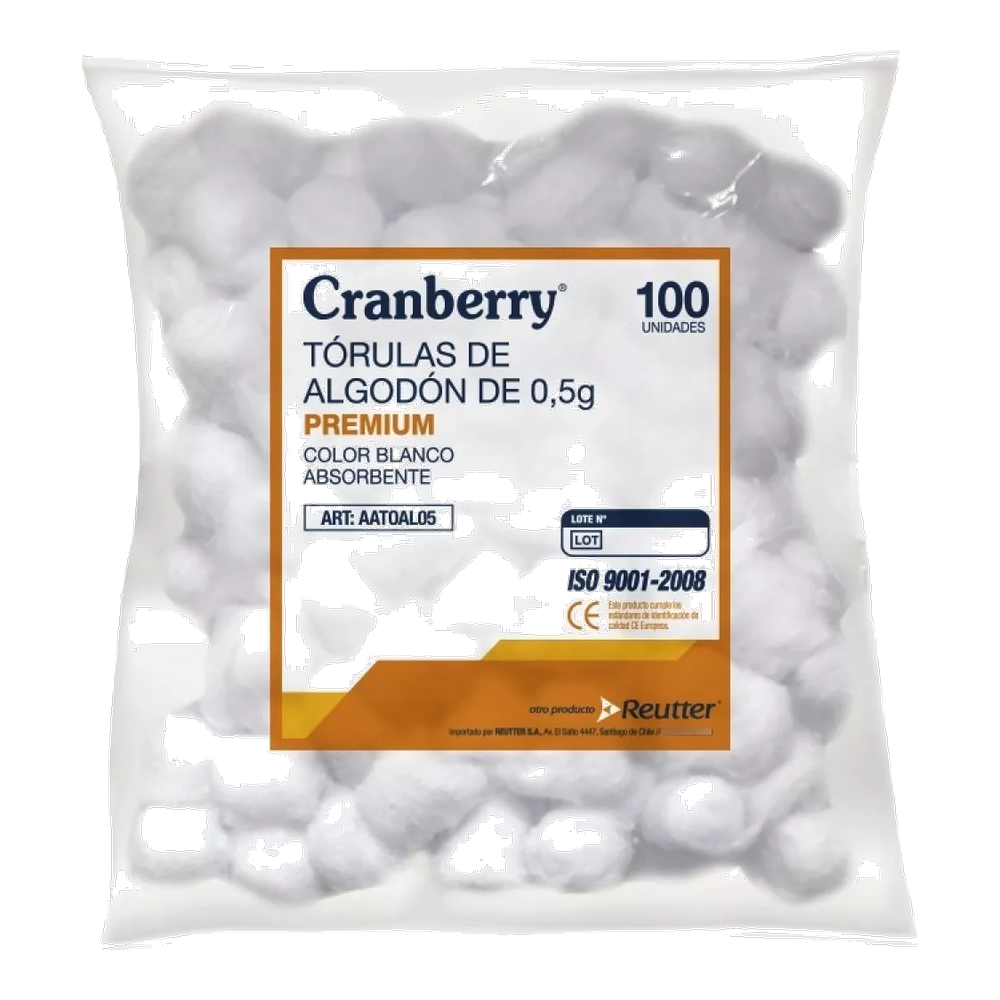 CRANBERRY TORULAS DE ALGODON 0,5 GR.BOLSA X 100 REUTTER (DM)