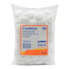 CRANBERRY TORULAS DE ALGODON 1,0 GR. BOLSA X 100 REUTTER (DM)