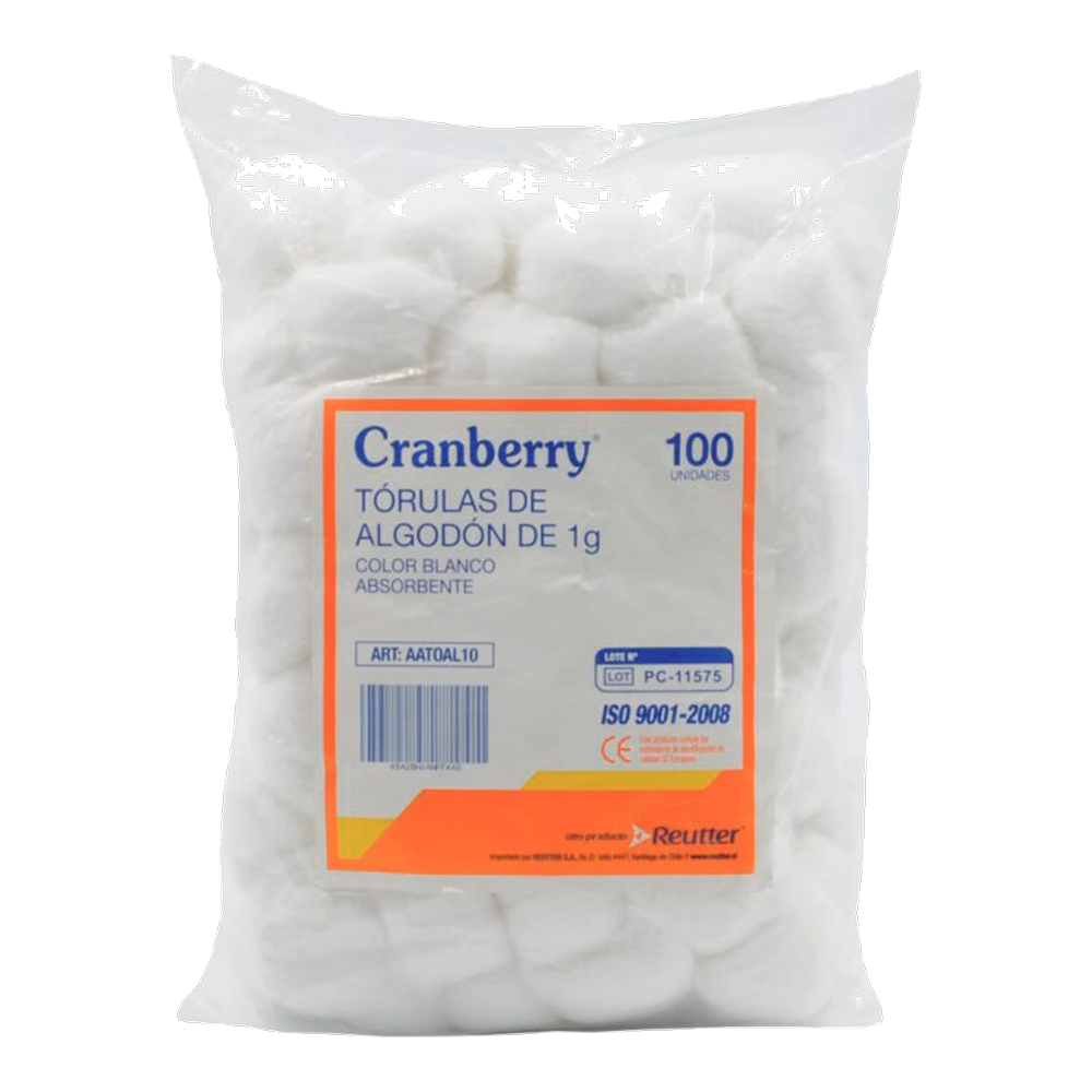 CRANBERRY TORULAS DE ALGODON 1,0 GR. BOLSA X 100 REUTTER (DM)