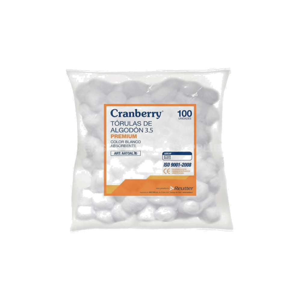 CRANBERRY TORULAS DE ALGODON 3,5 GR. BOLSA X 100 REUTTER (DM)