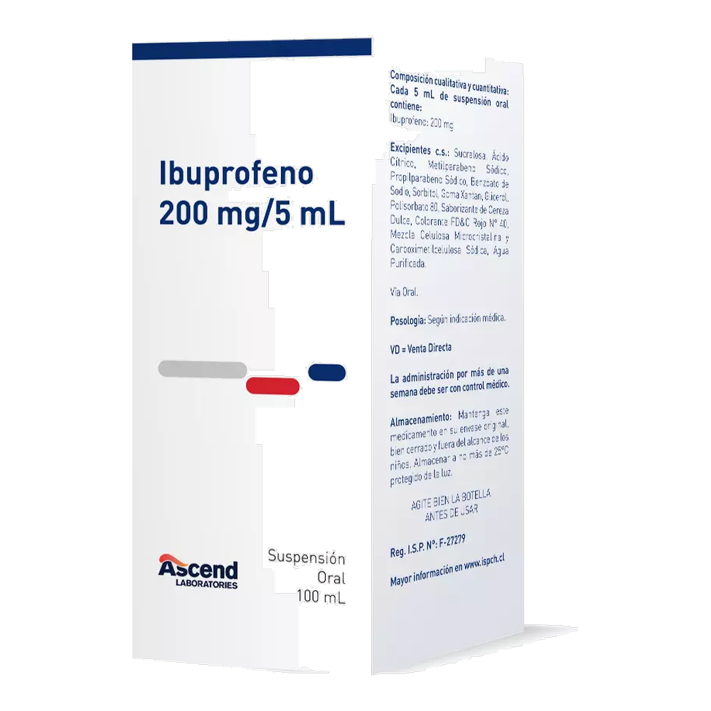IBUPROFENO SUS 200 MG / 5 ML X 100 ML ASCEND