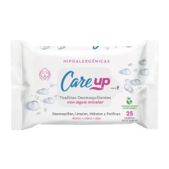 CARE UP TOALLITAS DESMAQUILLANTES CON AGUA MICELAR X 25 UND