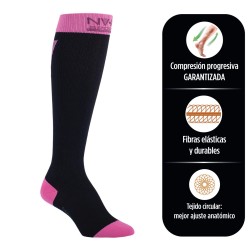 CALCETIN NOVARIX SPORT 15-20  DAMA NEGRO/ROSADO M