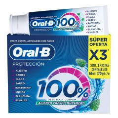 ORAL B PASTA 100% X 70 GR X 3 UND
