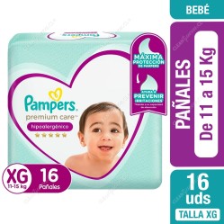 PAMPERS BEBE PREMIUM CARE XG X 16 UND