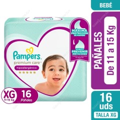 PAMPERS BEBE PREMIUM CARE XG X 16 UND