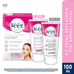 VEET KIT DE DEPILACION FACIAL PIEL NORMAL 2 X 50 ML