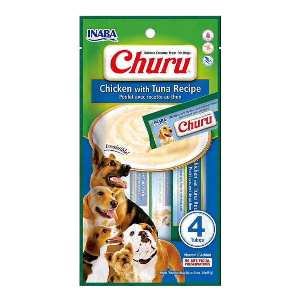 CHURU DOG POLLO Y ATUN X 4 UND