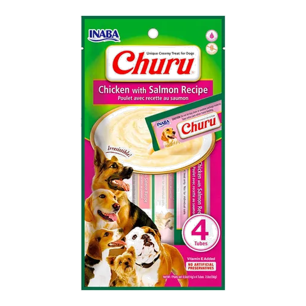 CHURU DOG POLLO Y SALMON X 4 UND