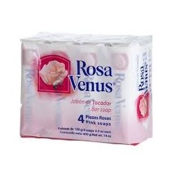 JABON ROSA VENUS ROSADO 100 GR X 4 UND