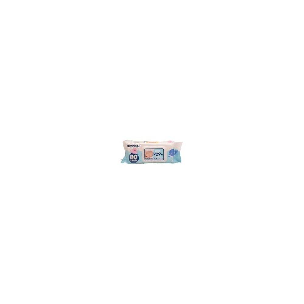 TOALLAS HUMEDAS TROPICAL 99,9% AGUA CON TAPA 80 UND X 2