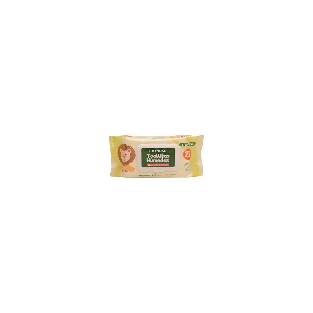 TOALLAS HUMEDAS TROPICAL CON ACEITE DE CALENDULA C/TAPA X 70 UND