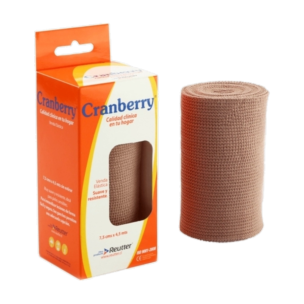 CRANBERRY VENDA ELASTICA PIEL 7.5 CM X 4.5 MT X 1 (DM)