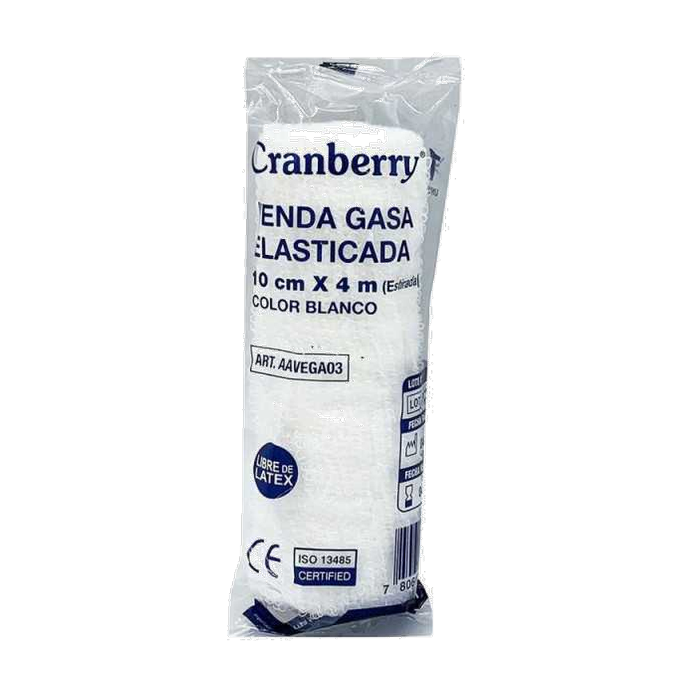 CRANBERRY VENDA GASA ELASTICADA 10 CM X 4 M X 20 UND (DM)