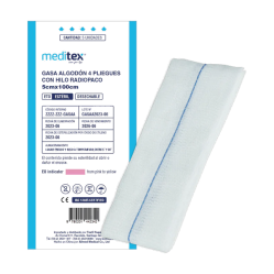 GASA ALGODON 4 PLIEGUES CON HILO RADIOPACO X (5X100CM)X10SOBRES