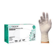 GUANTE EXAMEN LATEX L/P TRESOR S X 100 UND (DM)