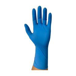 GUANTE EXAMEN NITRILO ALTO RIESGO AZUL L X 100 UND
