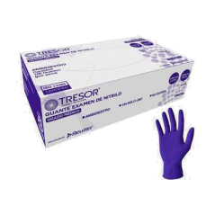 GUANTE EXAMEN NITRILO L/P COBALTO TRESOR L X 100 UN (DM)