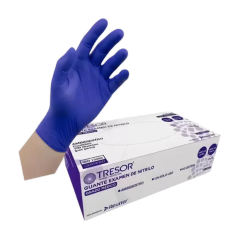 GUANTE EXAMEN NITRILO L/P COBALTO TRESOR M X 100 (DM)