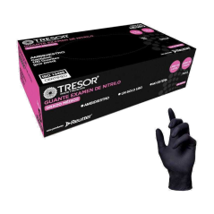 GUANTE EXAMEN NITRILO L/P NEGRO TRESOR XL X 100 UND (DM)