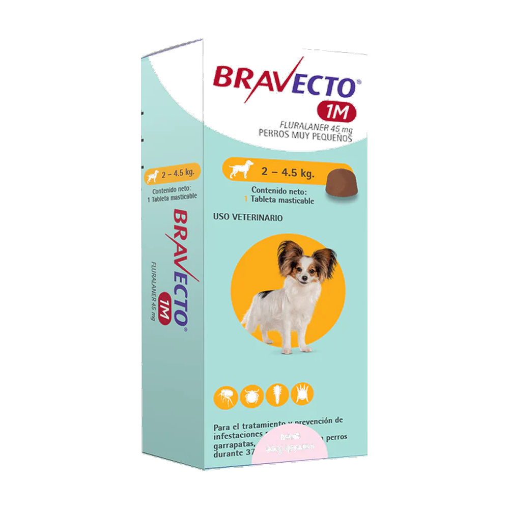 BRAVECTO 1M PERRO 2-4.5 KG X 1 COMP MAST