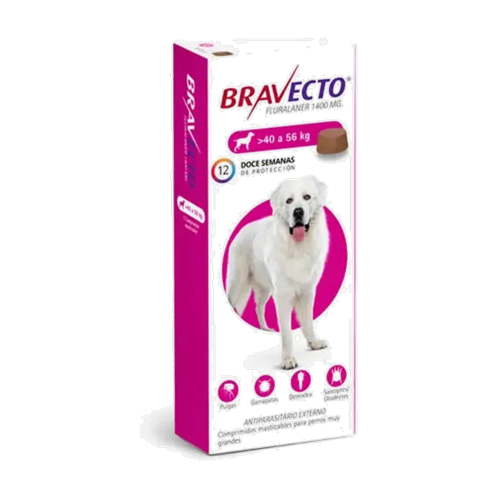 BRAVECTO COM 1400 MG PERROS 40 A 56 KG X 1