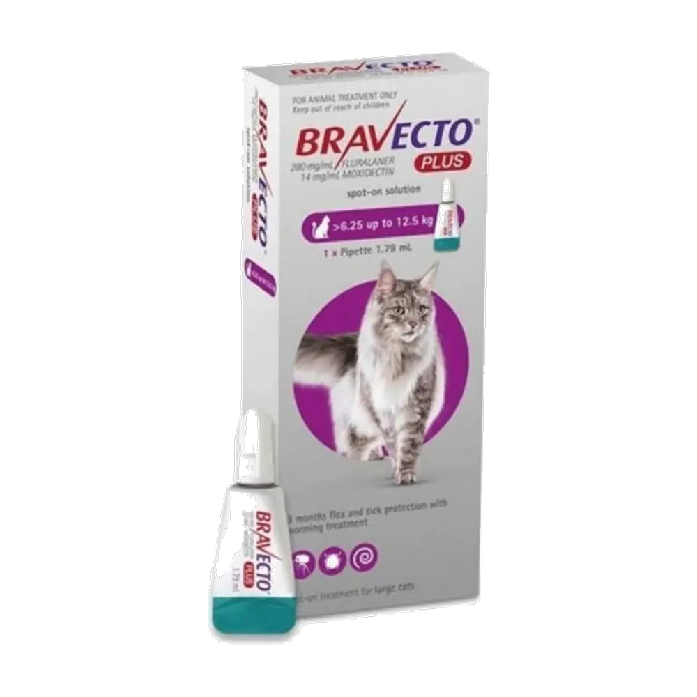 BRAVECTO PLUS PIPETA GATO 6.25-12.5 KG X 1