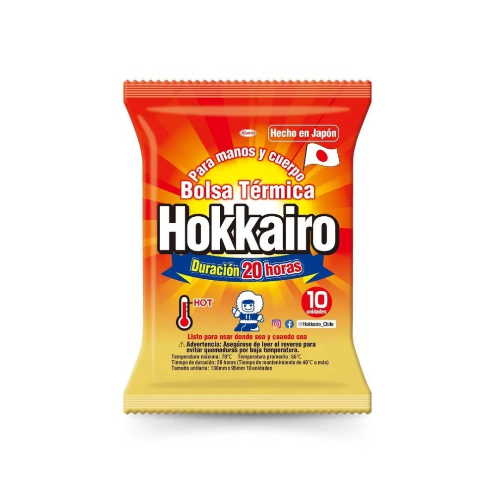 HOKKAIRO BOLSA TERMICA PARA MANOS Y CUERPO X 10 UND