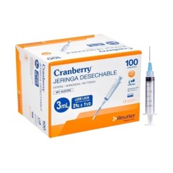 JERINGA 3 CC LUER LOCK C/A 21X1 1/2 X 100 UND LBF (DM)