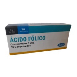Ácido Fólico 1mg 30 Comprimidos  / PRECIO POR UNIDAD DE MEDIDA / $ 111.- valor por unidad